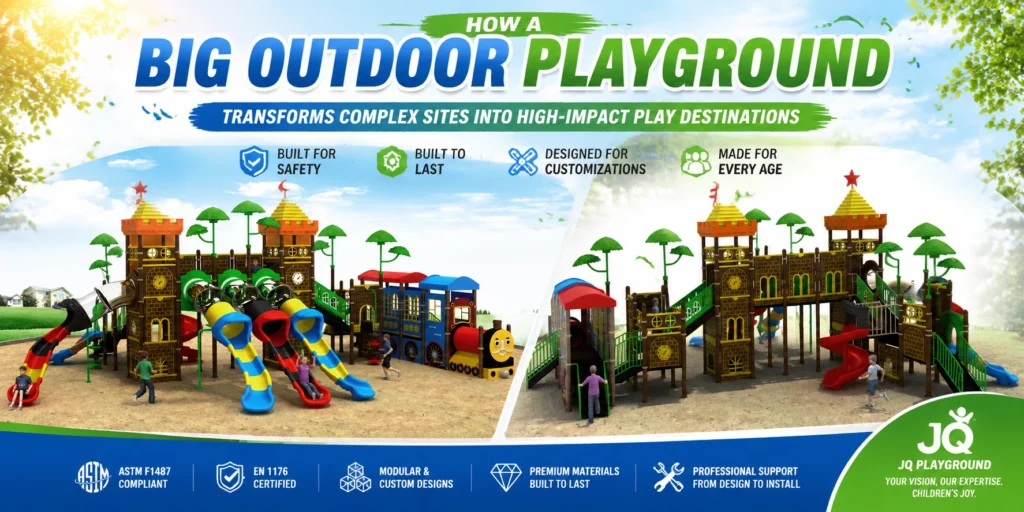 How a Big Outdoor Playground Transforms Complex Sites into High-Impact Play Destinations