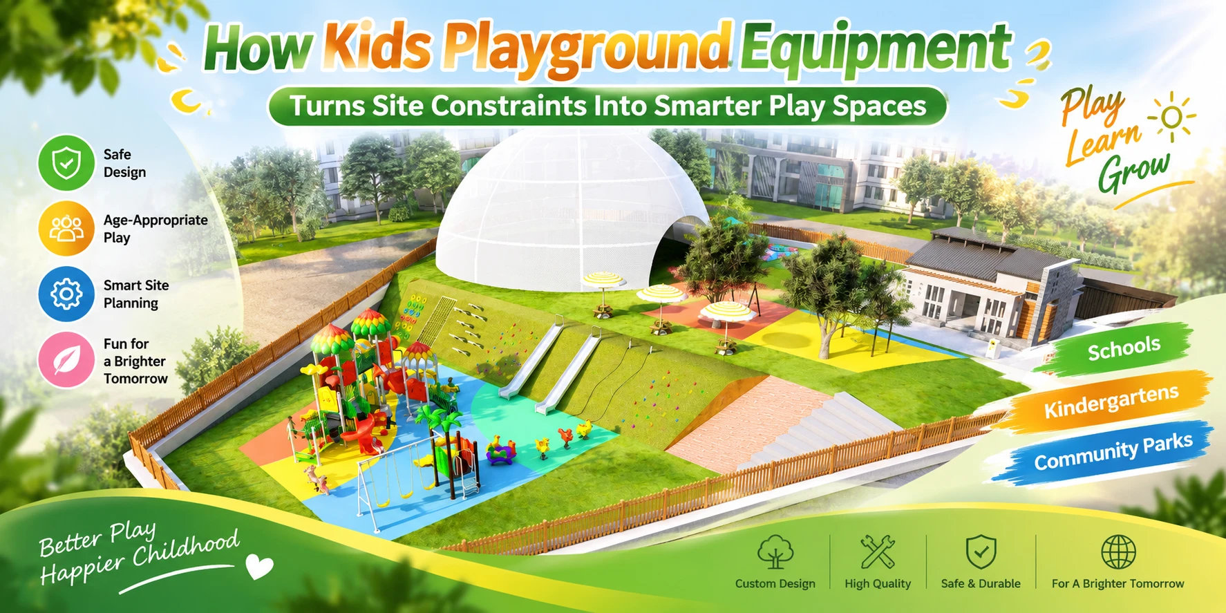 How Kids Playground Equipment Turns Site Constraints Into Smarter Play Spaces